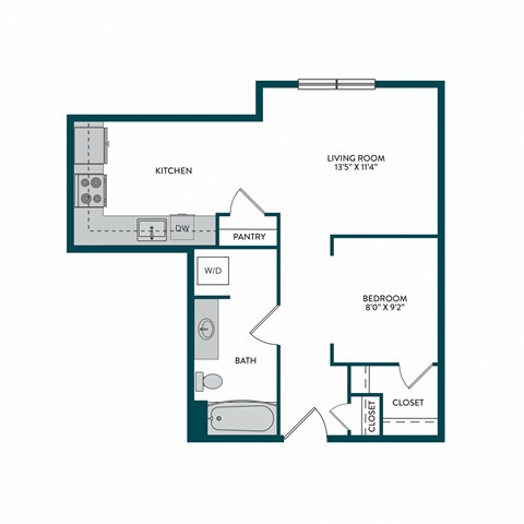 Aspire11 Apartments in Tacoma, Washington Open 1x1 Floor Plan
